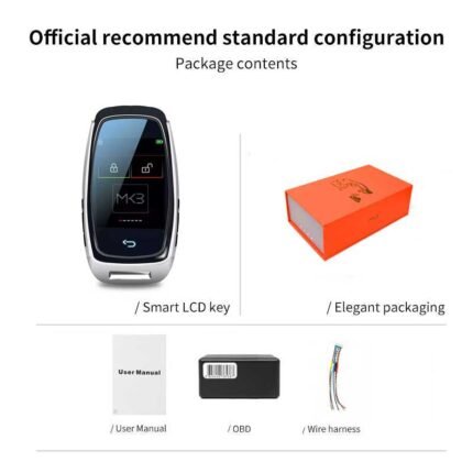 LCD Universal Smart Remote Car Key Kit For All Car Models Keys With Keyless Go Silver Color